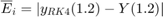 $\overline{E}_{i} = | y_{RK4}(1.2)-Y(1.2) |$